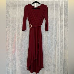 Calvin Klein Deep Red High Low Dress